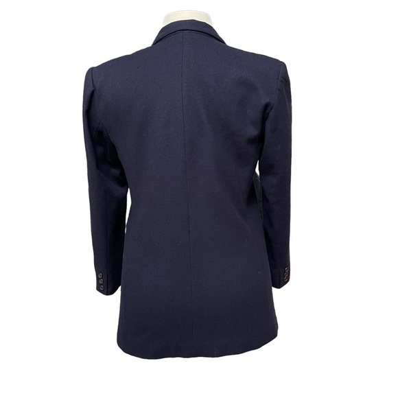Vintage Navy Blue Wool 2 Button Blazer with Front Pockets by Michele Size: 12 - Picture 5 of 13
